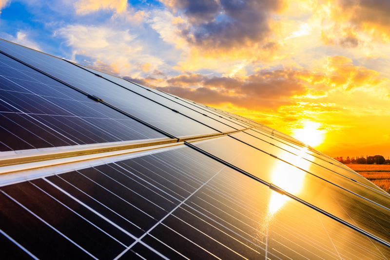 solar panels catching the sun